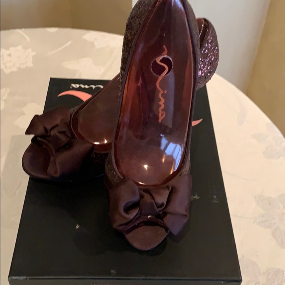 Nina bronze dress heel with bow